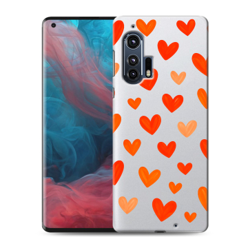 Силиконовый чехол на Motorola Edge Plus с принтом Сердечки Силиконовый чехол на Motorola Edge Plus с принтом Сердечки
