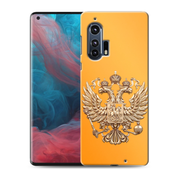 Силиконовый чехол на Motorola Edge Plus с принтом Герб Флаг России Силиконовый чехол на Motorola Edge Plus с принтом Герб Флаг России