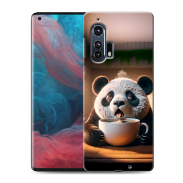 Силиконовый чехол на Motorola Edge Plus с принтом смешная панда