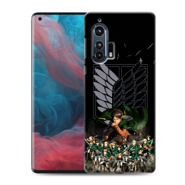 Силиконовый чехол на Motorola Edge Plus с принтом Атака титанов