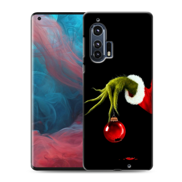 Силиконовый чехол на Motorola Edge Plus с принтом Новый год Гринч Силиконовый чехол на Motorola Edge Plus с принтом Новый год Гринч