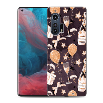 Силиконовый чехол на Motorola Edge Plus с принтом Новый год Силиконовый чехол на Motorola Edge Plus с принтом Новый год