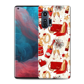 Силиконовый чехол на Motorola Edge Plus с принтом Новый год Силиконовый чехол на Motorola Edge Plus с принтом Новый год
