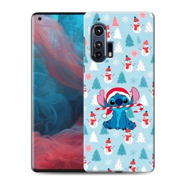 Силиконовый чехол на Motorola Edge Plus с принтом Стич Новый год Силиконовый чехол на Motorola Edge Plus с принтом Стич Новый год