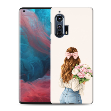 Силиконовый чехол на Motorola Edge Plus с принтом женский