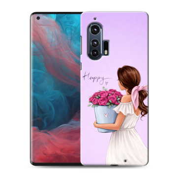 Силиконовый чехол на Motorola Edge Plus с принтом женский