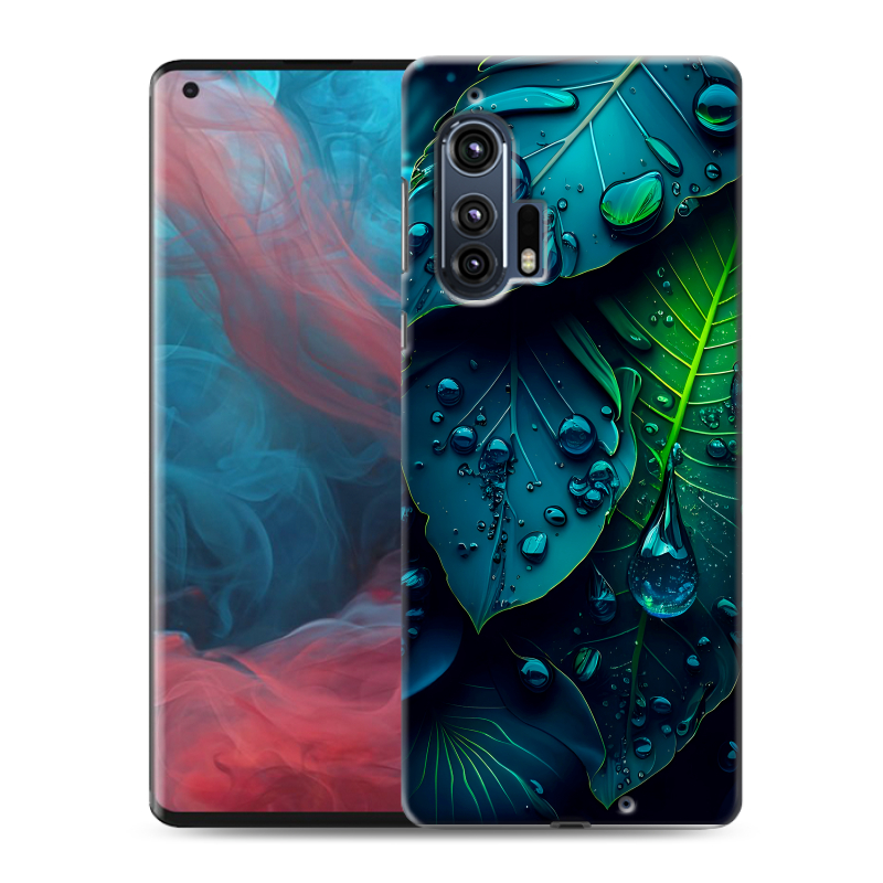 Силиконовый чехол на Motorola Edge Plus с принтом Листья Силиконовый чехол на Motorola Edge Plus с принтом Листья