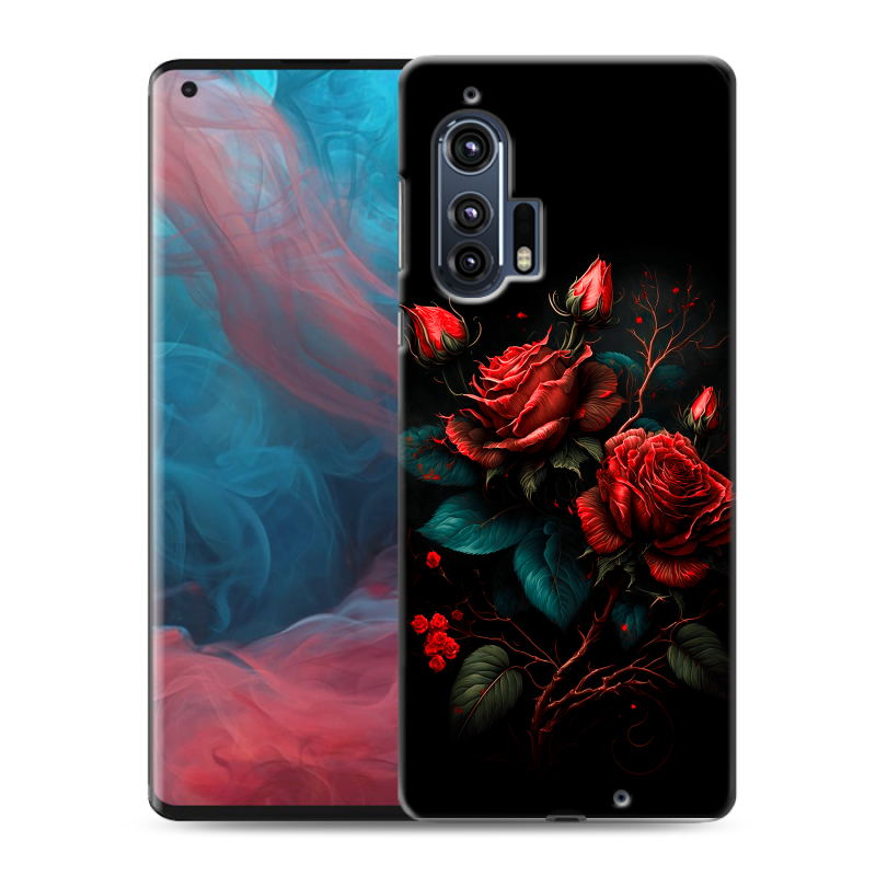 Силиконовый чехол на Motorola Edge Plus с принтом Розы красные Силиконовый чехол на Motorola Edge Plus с принтом Розы красные