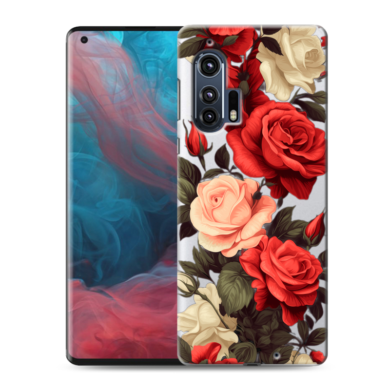 Силиконовый чехол на Motorola Edge Plus с принтом Розы Силиконовый чехол на Motorola Edge Plus с принтом Розы