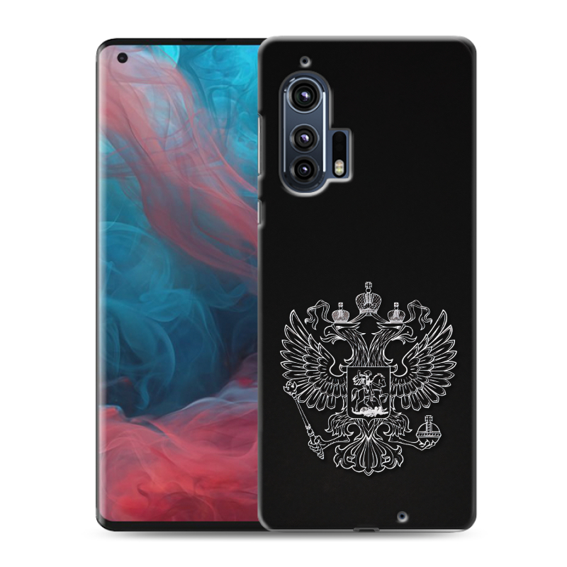 Силиконовый чехол на Motorola Edge Plus с принтом Герб России Силиконовый чехол на Motorola Edge Plus с принтом Герб России
