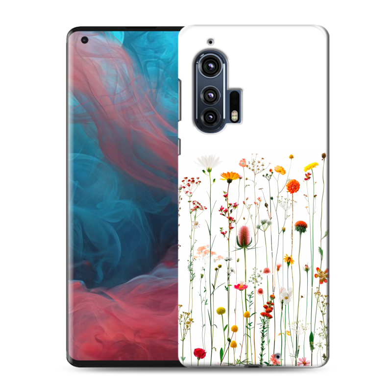 Силиконовый чехол на Motorola Edge Plus с принтом цветы Силиконовый чехол на Motorola Edge Plus с принтом цветы