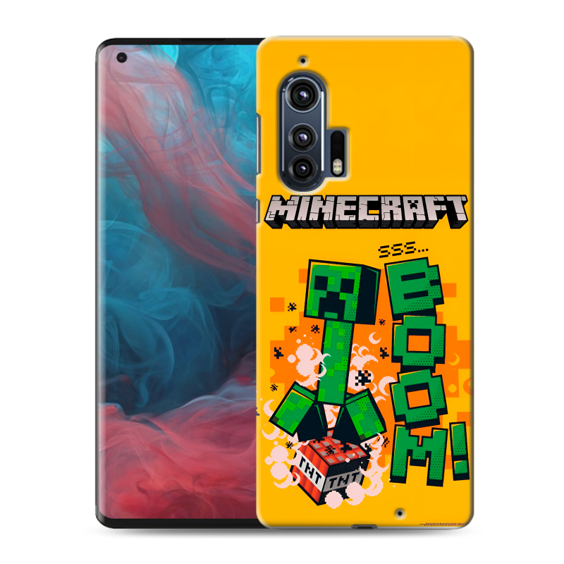 Силиконовый чехол на Motorola Edge Plus с принтом Майнкрафт Minecraft Силиконовый чехол на Motorola Edge Plus с принтом Майнкрафт Minecraft