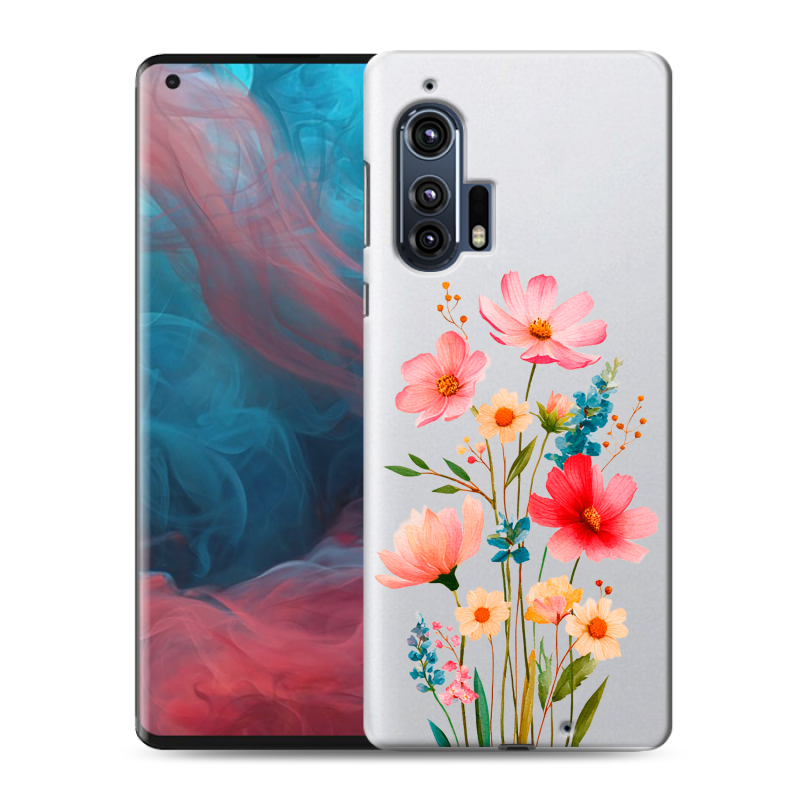 Силиконовый чехол на Motorola Edge Plus с принтом Цветы Силиконовый чехол на Motorola Edge Plus с принтом Цветы