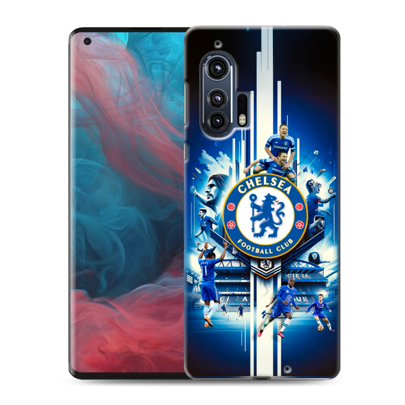 Силиконовый чехол на Motorola Edge Plus с принтом Chelsea Челси Силиконовый чехол на Motorola Edge Plus с принтом Chelsea Челси