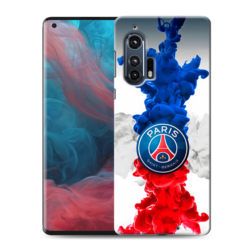 Силиконовый чехол на Motorola Edge Plus с принтом PSG ПСЖ Силиконовый чехол на Motorola Edge Plus с принтом PSG ПСЖ