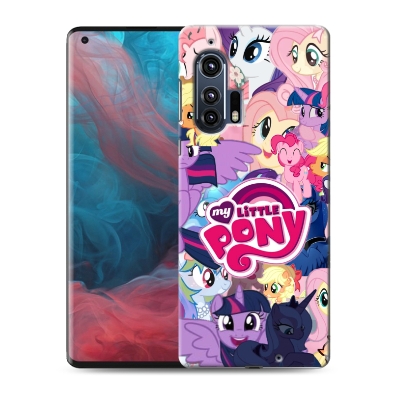 Силиконовый чехол на Motorola Edge Plus с принтом My little pony Дружба чудо Силиконовый чехол на Motorola Edge Plus с принтом My little pony Дружба чудо