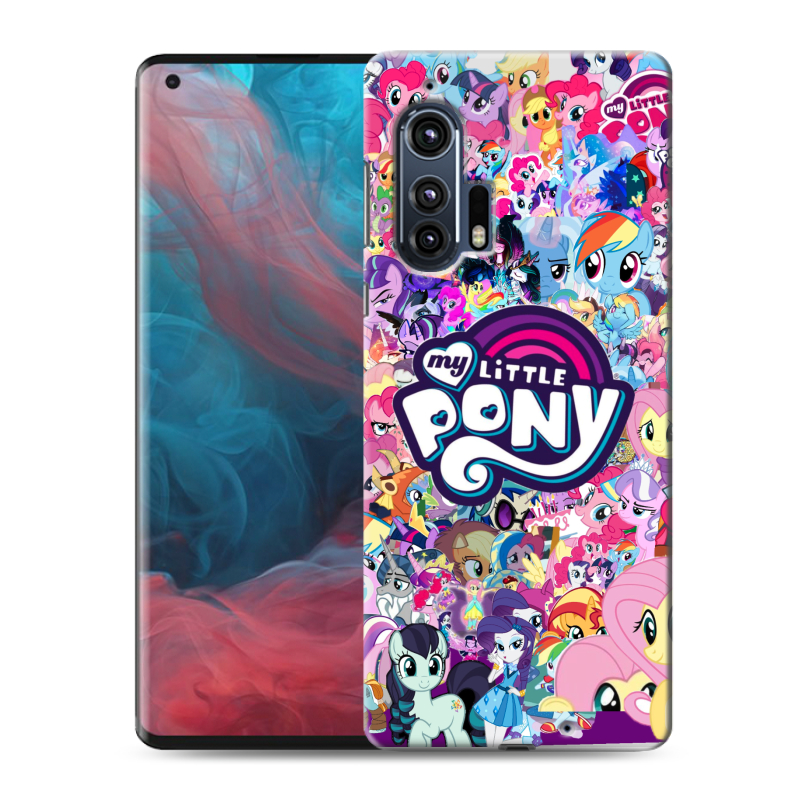 Силиконовый чехол на Motorola Edge Plus с принтом My little pony Дружба чудо Силиконовый чехол на Motorola Edge Plus с принтом My little pony Дружба чудо