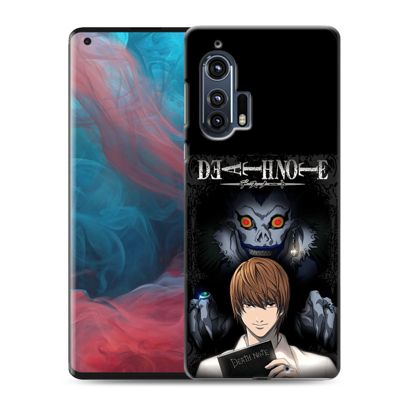 Силиконовый чехол на Motorola Edge Plus с принтом Death note Тетрадь смерти Силиконовый чехол на Motorola Edge Plus с принтом Death note Тетрадь смерти
