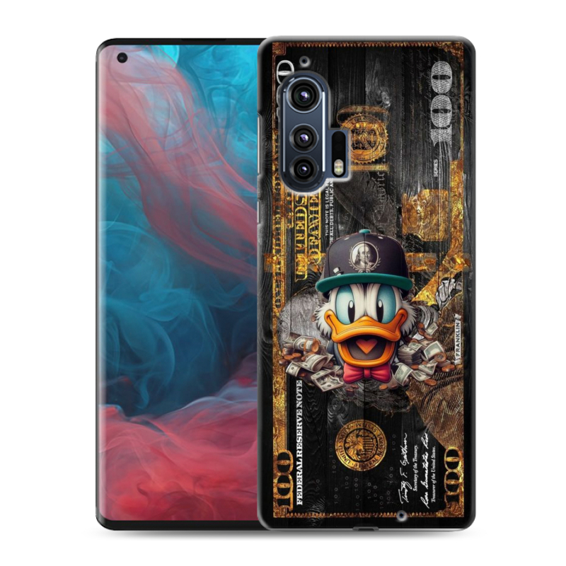 Силиконовый чехол на Motorola Edge Plus с принтом Дональд Дак Доллар Силиконовый чехол на Motorola Edge Plus с принтом Дональд Дак Доллар