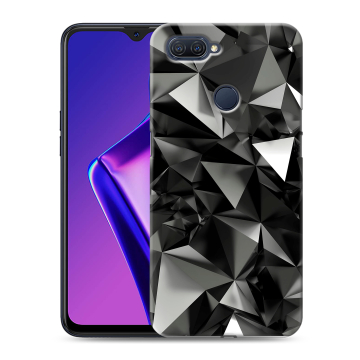 Силиконовый чехол на OPPO A12 с принтом Черные кристаллы Силиконовый чехол на OPPO A12 с принтом Черные кристаллы