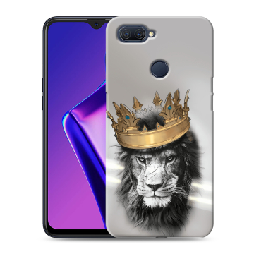 Силиконовый чехол на OPPO A12 с принтом Лев с короной Силиконовый чехол на OPPO A12 с принтом Лев с короной