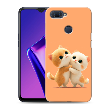 Силиконовый чехол на OPPO A12 с принтом Милые котики Силиконовый чехол на OPPO A12 с принтом Милые котики