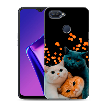 Силиконовый чехол на OPPO A12 с принтом Кошки Силиконовый чехол на OPPO A12 с принтом Кошки