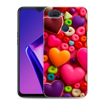 Силиконовый чехол на OPPO A12 с принтом Сердечки Силиконовый чехол на OPPO A12 с принтом Сердечки