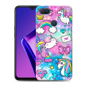 Силиконовый чехол на OPPO A12 с принтом Единороги