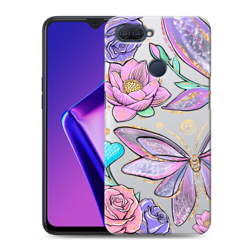 Силиконовый чехол на OPPO A12 с принтом Бабочки и цветы Силиконовый чехол на OPPO A12 с принтом Бабочки и цветы
