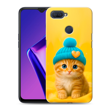 Силиконовый чехол на OPPO A12 с принтом Котенок в шапке
