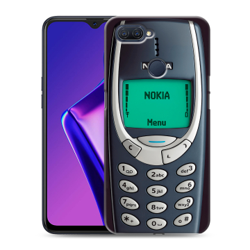 Силиконовый чехол на OPPO A12 с принтом Старый телефон