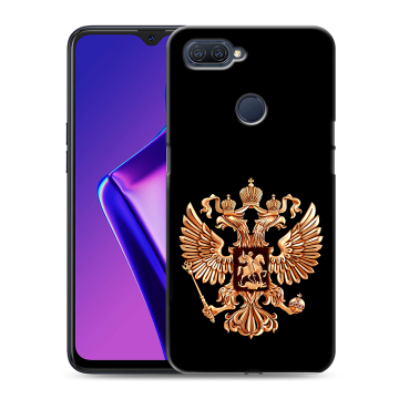 Силиконовый чехол на OPPO A12 с принтом Герб России золотой