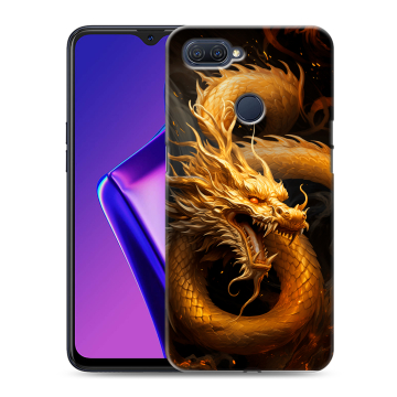 Силиконовый чехол на OPPO A12 с принтом Золотой дракон