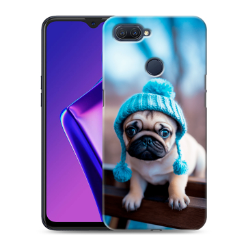 Силиконовый чехол на OPPO A12 с принтом Мопс в шапке Силиконовый чехол на OPPO A12 с принтом Мопс в шапке