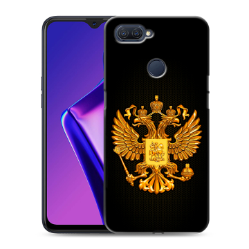 Силиконовый чехол на OPPO A12 с принтом Герб России желтый Силиконовый чехол на OPPO A12 с принтом Герб России желтый