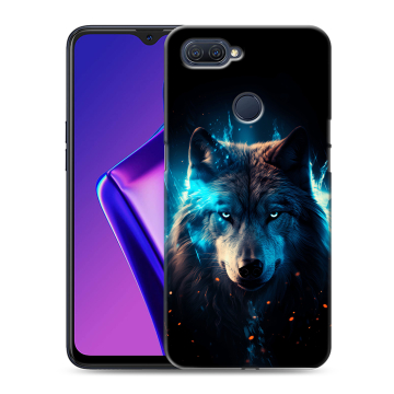 Силиконовый чехол на OPPO A12 с принтом Волк ночной