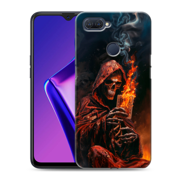 Силиконовый чехол на OPPO A12 с принтом Скелет и карты Силиконовый чехол на OPPO A12 с принтом Скелет и карты