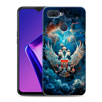 Силиконовый чехол на OPPO A12 с принтом Герб флаг России Силиконовый чехол на OPPO A12 с принтом Герб флаг России