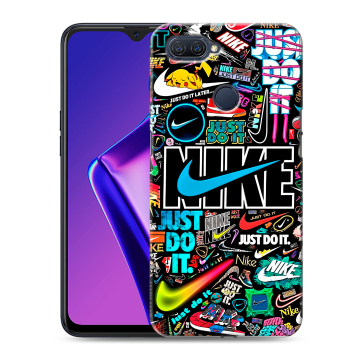 Силиконовый чехол на OPPO A12 с принтом найк nike черный