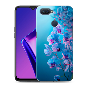 Силиконовый чехол на OPPO A12 с принтом голубые орхидеи Силиконовый чехол на OPPO A12 с принтом голубые орхидеи