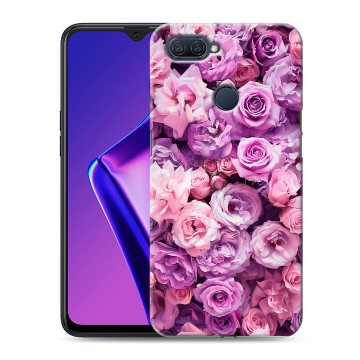 Силиконовый чехол на OPPO A12 с принтом лавандовые розы Силиконовый чехол на OPPO A12 с принтом лавандовые розы