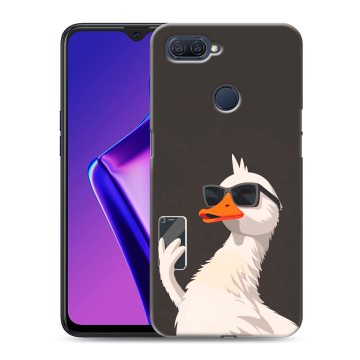 Силиконовый чехол на OPPO A12 с принтом утка в очках Силиконовый чехол на OPPO A12 с принтом утка в очках