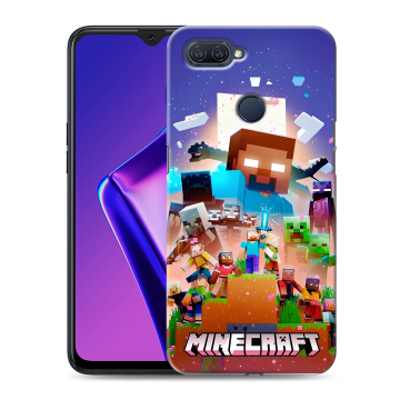 Силиконовый чехол на OPPO A12 с принтом Майнкрафт Minecraft