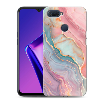 Силиконовый чехол на OPPO A12 с принтом розовый мрамор Силиконовый чехол на OPPO A12 с принтом розовый мрамор