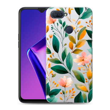 Силиконовый чехол на OPPO A12 с принтом Цветы паттерн Силиконовый чехол на OPPO A12 с принтом Цветы паттерн