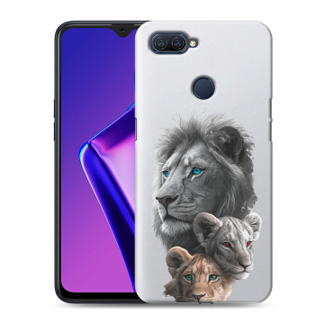 Силиконовый чехол на OPPO A12 с принтом Львы Силиконовый чехол на OPPO A12 с принтом Львы