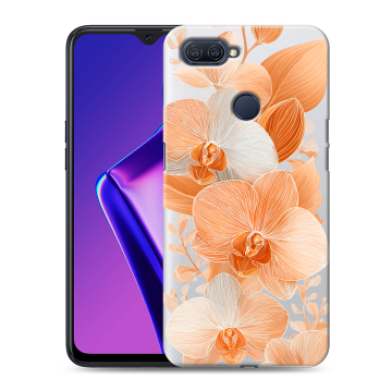 Силиконовый чехол на OPPO A12 с принтом Бежевые цветы Силиконовый чехол на OPPO A12 с принтом Бежевые цветы