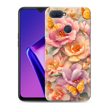 Силиконовый чехол на OPPO A12 с принтом Цветы и бабочки Силиконовый чехол на OPPO A12 с принтом Цветы и бабочки