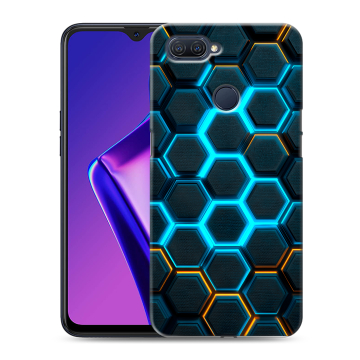 Силиконовый чехол на OPPO A12 с принтом Неоновые соты Силиконовый чехол на OPPO A12 с принтом Неоновые соты
